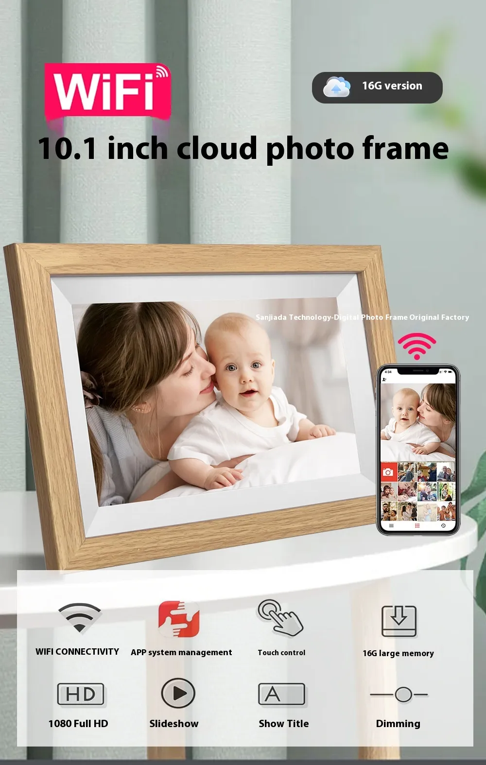 101 Inch WiFi Digital Photo Frame IPS Touch Screen - Image 5