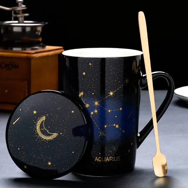 12 Constellations Creative Mugs With Spoon - Image 21