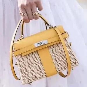2020 Designer Bamboo Flap HandBag for Women - Image 9