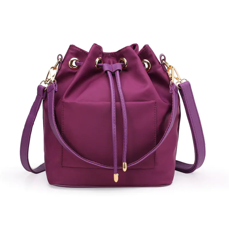 2020 Women's Fashion Nylon Bucket Bag with Hardware - Image 4