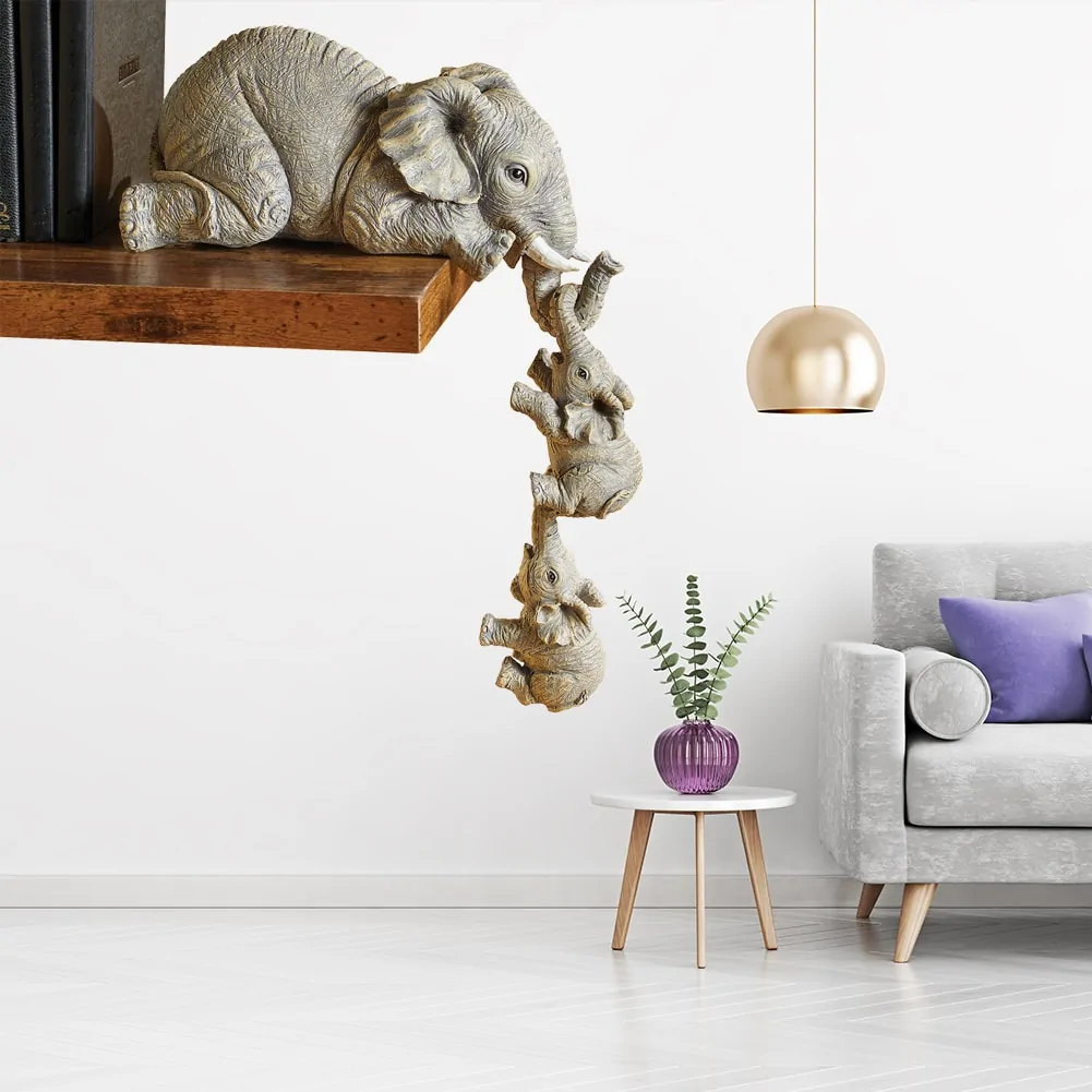 3-piece Hanging Elephant Craft Statues - Image 5