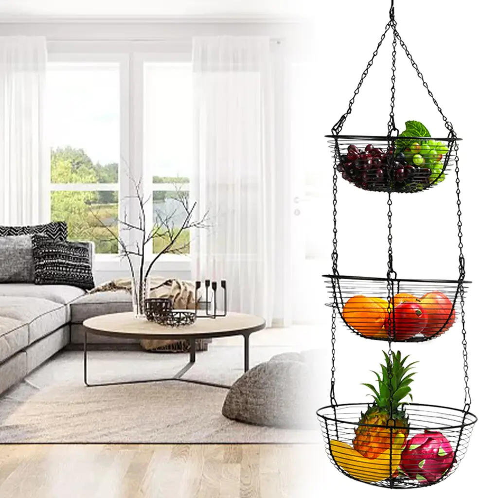 3-Tiers Hanging Fruit Basket - Image 2