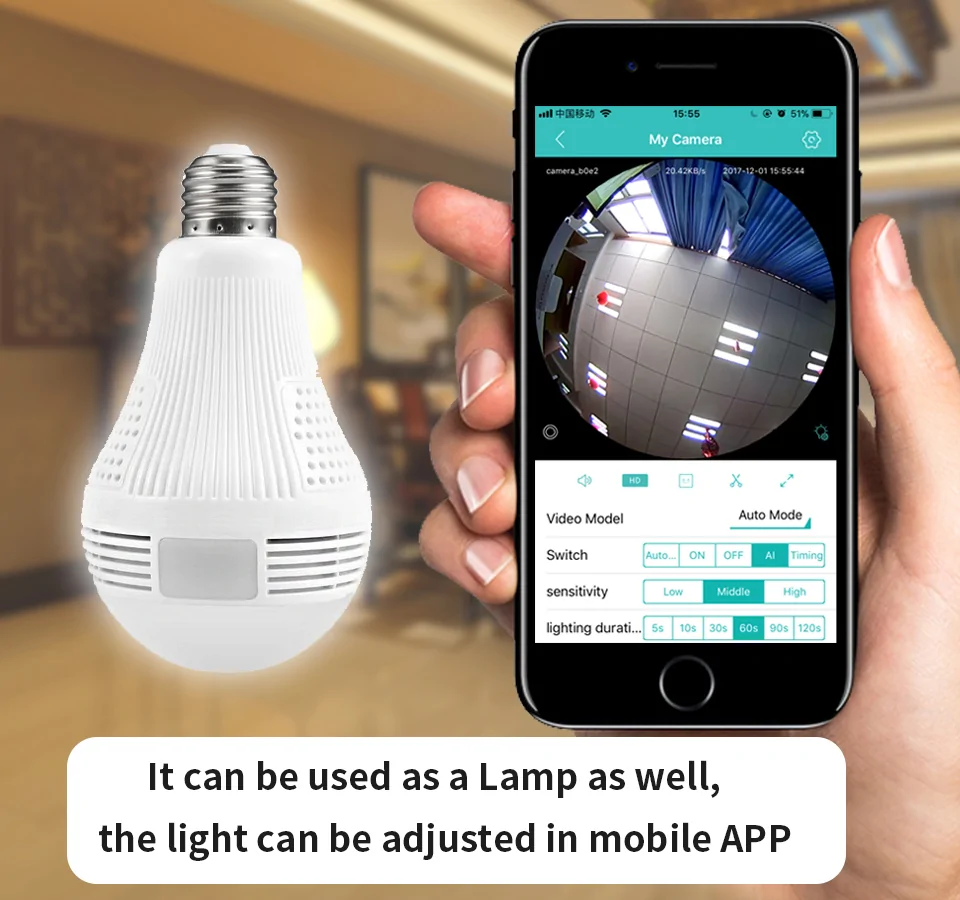 360 Degree Panoramic Light Bulb Camera - Image 4