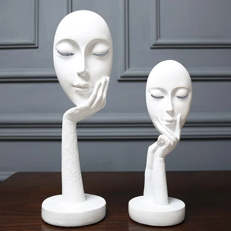 3D Face Mask Abstract Sculpture Decorative Art - Image 2