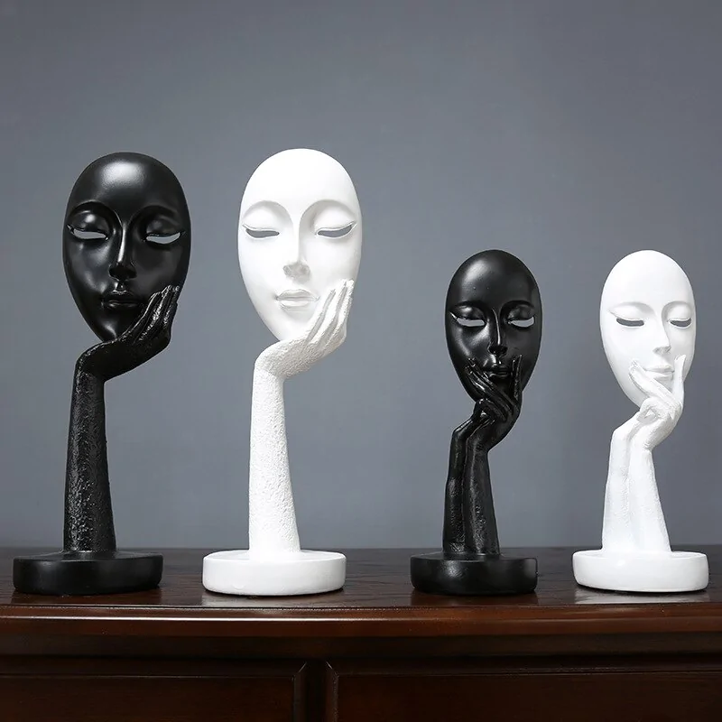 3D Face Mask Abstract Sculpture Decorative Art - Image 3