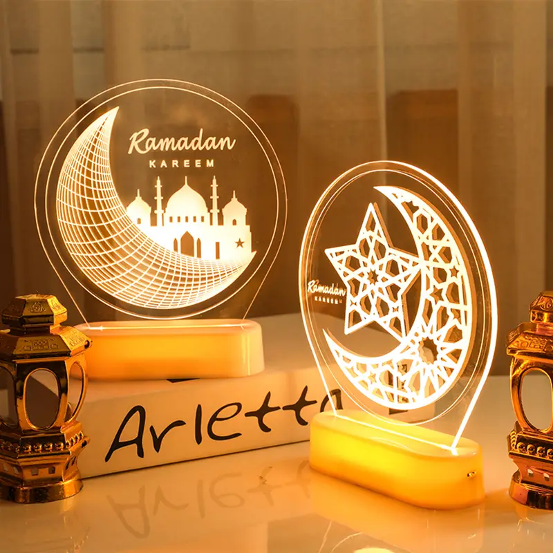 3D Illusion Ramadan Mubarak Night Light with Remote - Image 2