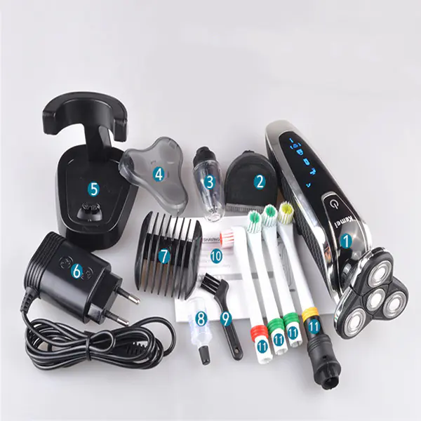 4-Blade Rechargeable Men's Shaver and Grooming Set - Image 7