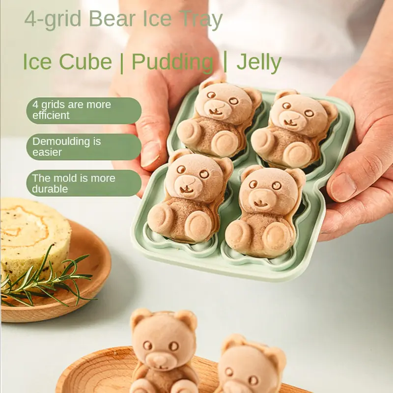 4 Grid Bear Silicone Ice Tray - Image 2