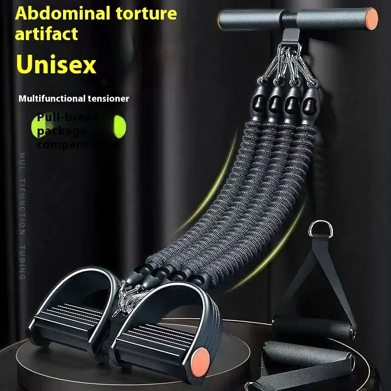 4-Strand Anti-Break Chest Expander with Foot Pedal - Image 4