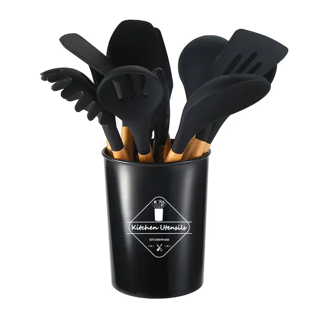 5/12pc Kitchen Utensil Set Wooden Handle - Image 13
