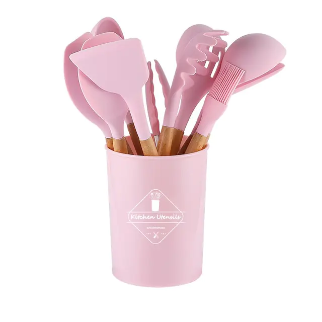 5/12pc Kitchen Utensil Set Wooden Handle - Image 16