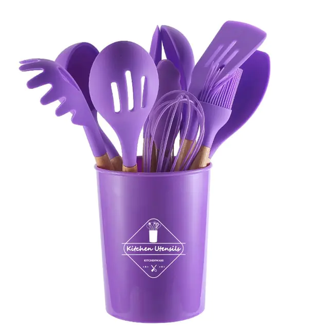 5/12pc Kitchen Utensil Set Wooden Handle - Image 7