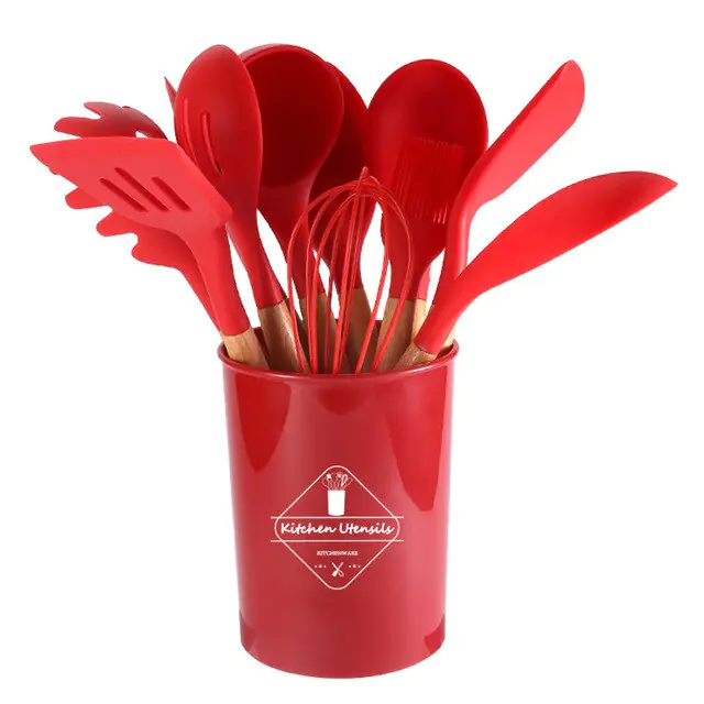 5/12pc Kitchen Utensil Set Wooden Handle - Image 9