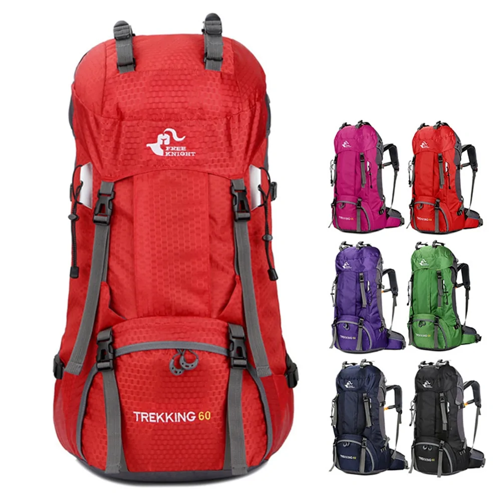 60L Outdoor Backpack Camping Bag with Rain Cover - Image 3
