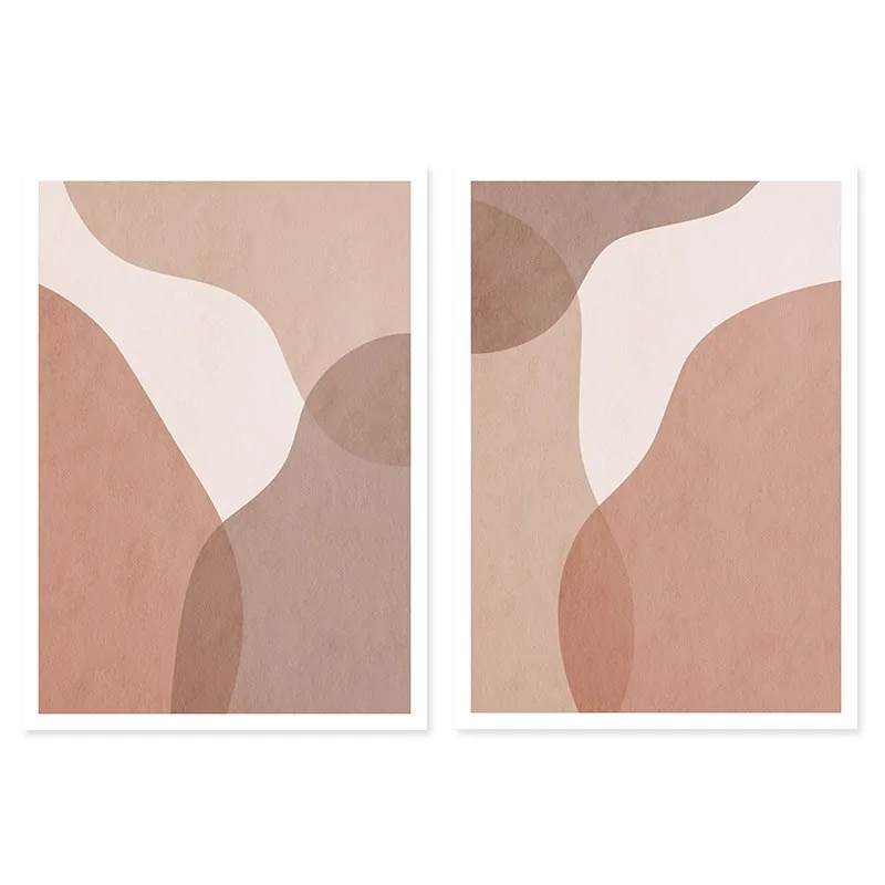 Abstract Beige Geometric Canvas Wall Art - Decorative Posters and Prints - Image 36
