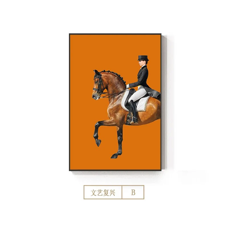 Abstract Horse Painting Knight Canvas Art - Image 12