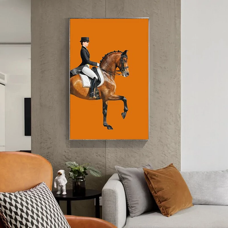 Abstract Horse Painting Knight Canvas Art - Image 2