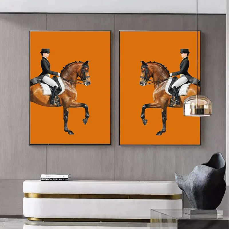 Abstract Horse Painting Knight Canvas Art - Image 3