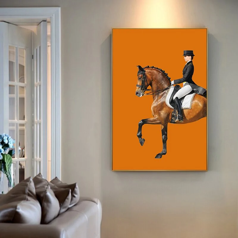 Abstract Horse Painting Knight Canvas Art - Image 4