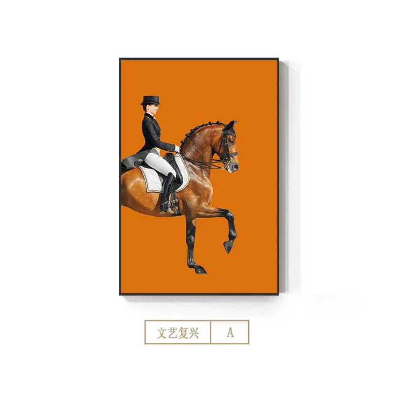 Abstract Horse Painting Knight Canvas Art - Image 8