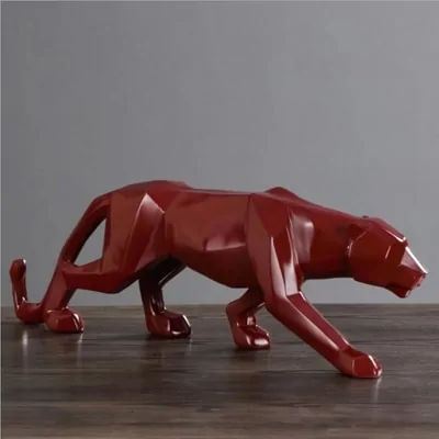 Abstract Resin Leopard Statue: Modern Home Office Decoration Gift - Image 14