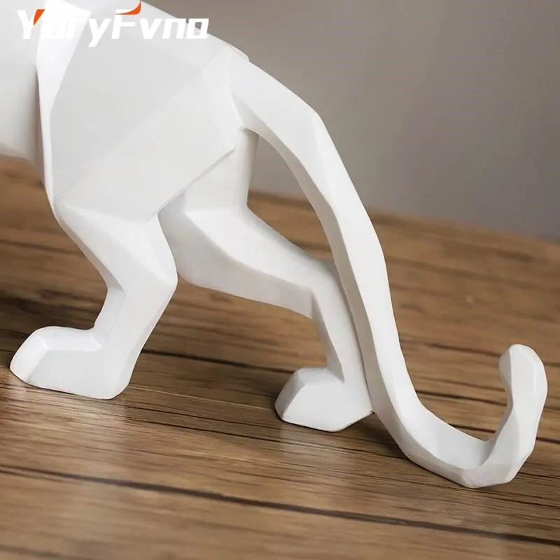 Abstract Resin Leopard Statue: Modern Home Office Decoration Gift - Image 4