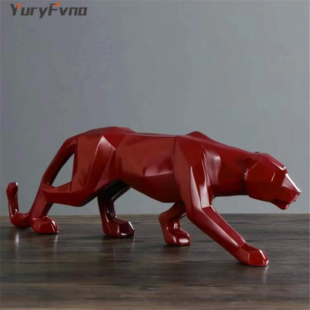 Abstract Resin Leopard Statue: Modern Home Office Decoration Gift - Image 5