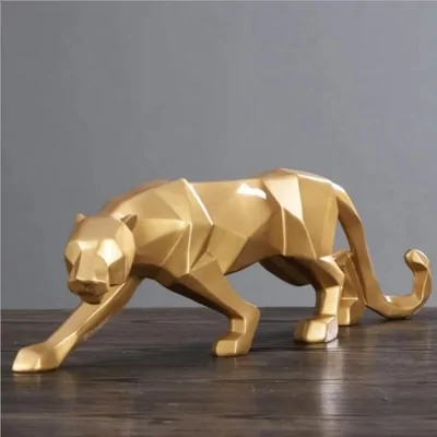 Abstract Resin Leopard Statue: Modern Home Office Decoration Gift - Image 9