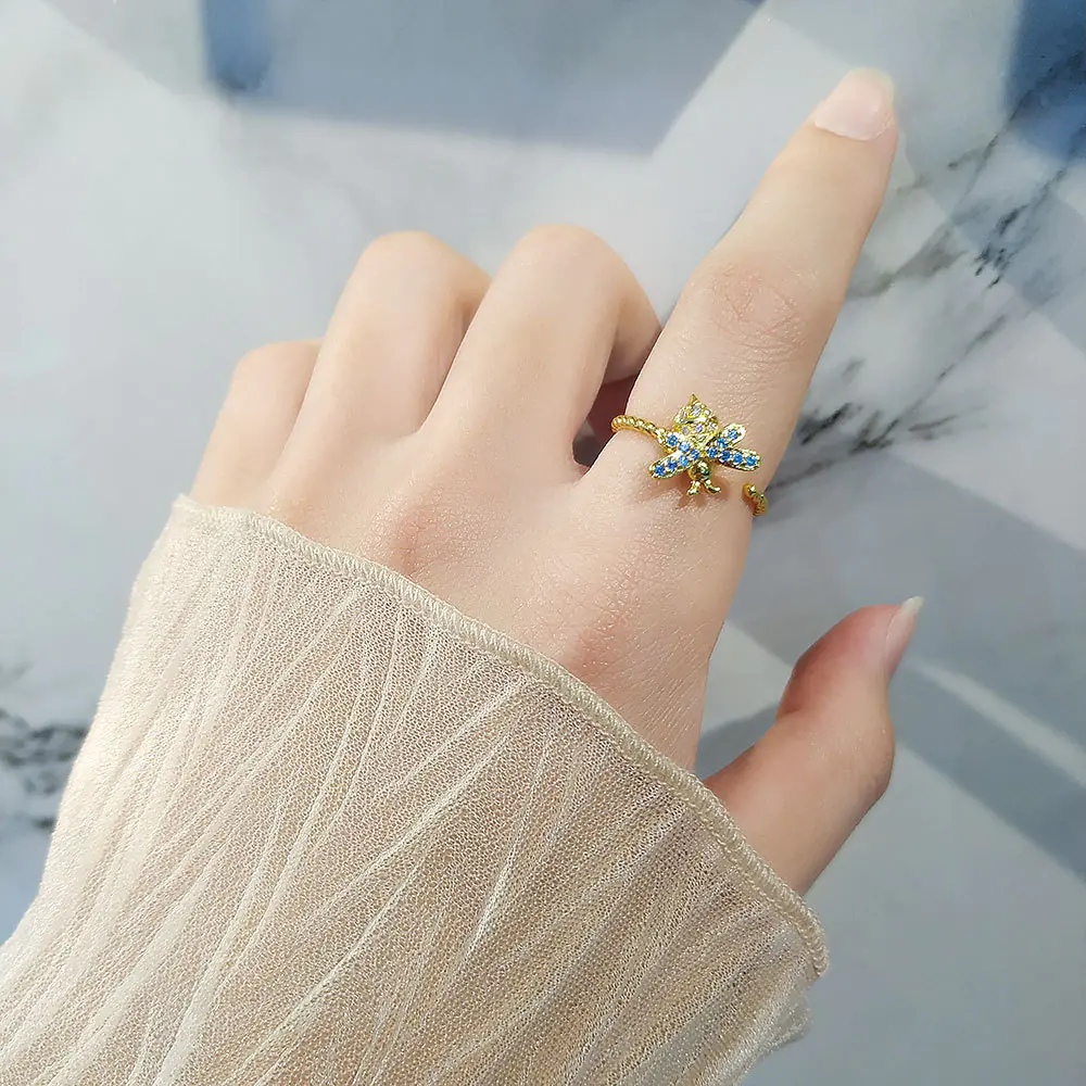 Adjustable European and American Bee Spinning Ring - Image 2