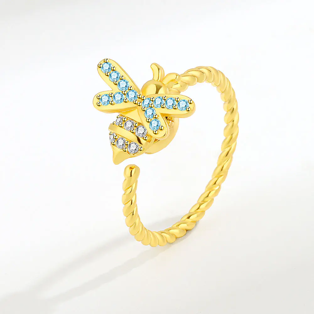 Adjustable European and American Bee Spinning Ring - Image 4
