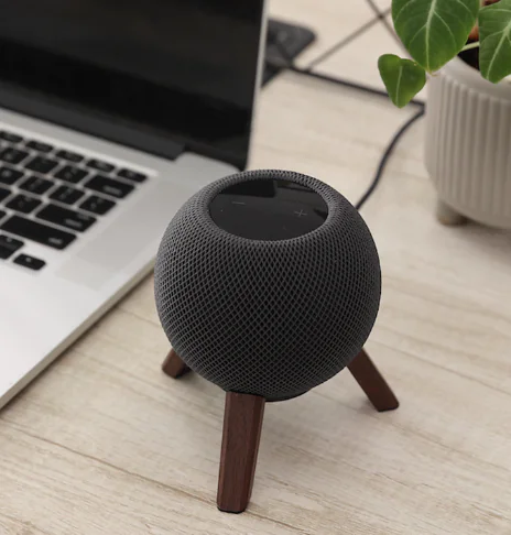 Apple Speaker Stand with Wood Base and Non-Slip Design - Image 2