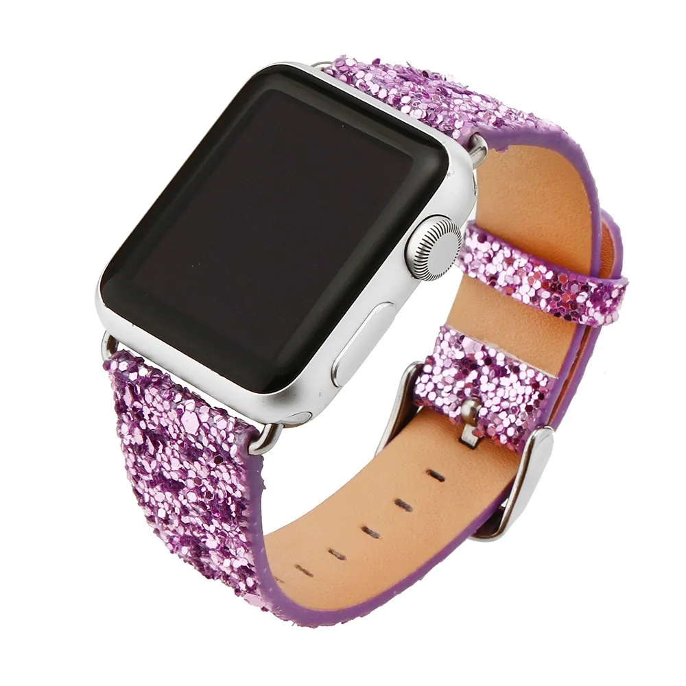 Bling Leather Band for Apple Watch: Series 6, SE, 5/4/3 - Image 2