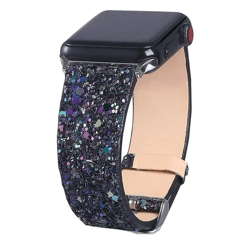 Bling Leather Band for Apple Watch: Series 6, SE, 5/4/3 - Image 4