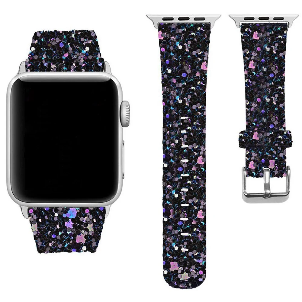Bling Leather Band for Apple Watch: Series 6, SE, 5/4/3 - Image 6