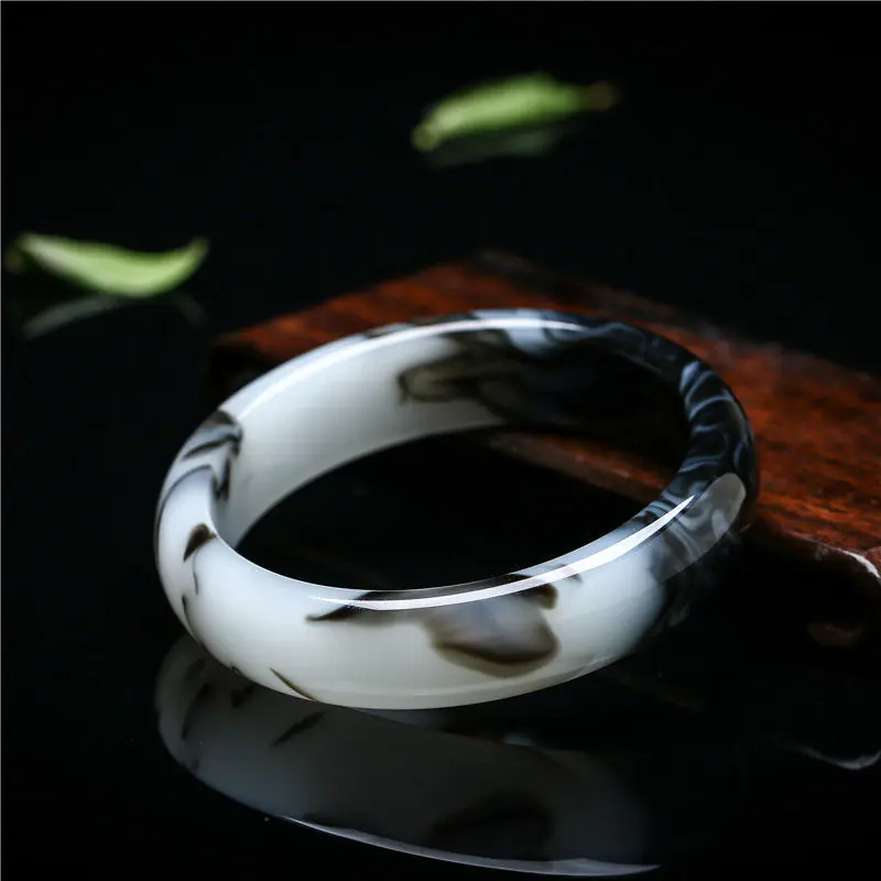 Blue and White Hetian Jade Bracelet for Women - Image 13