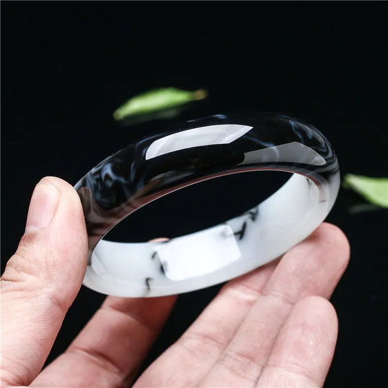 Blue and White Hetian Jade Bracelet for Women - Image 9