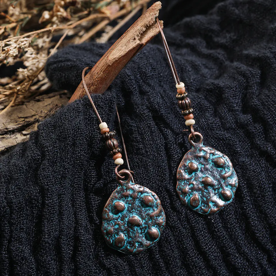 Bohemian Alloy Long Earrings - Vintage Style Wholesale - Image 2