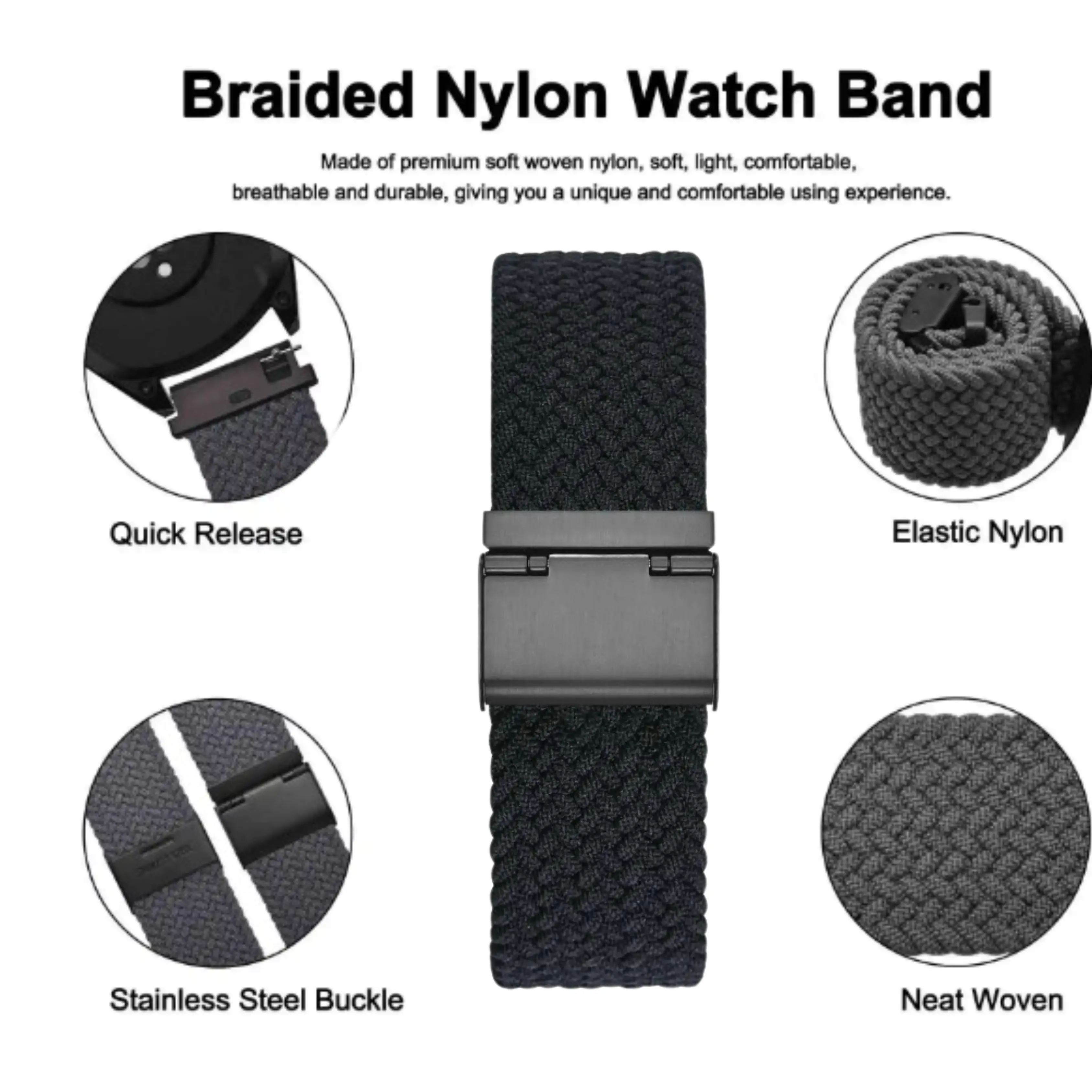 Braided Nylon Watch Band - Image 3