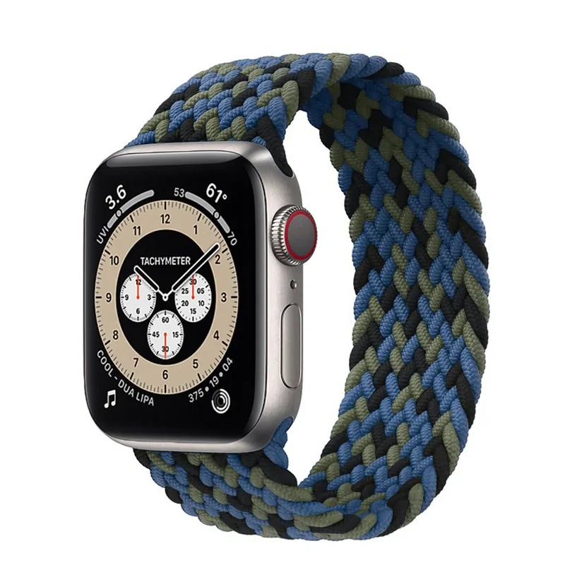 Braided Solo Loop Nylon Band for Apple Watch Series 3-6 & SE (Sizes: 44mm, 40mm, 38mm, 42mm) - Image 23