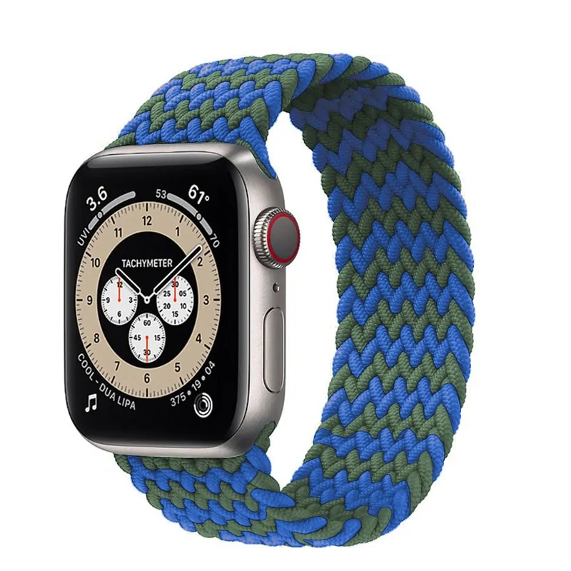 Braided Solo Loop Nylon Band for Apple Watch Series 3-6 & SE (Sizes: 44mm, 40mm, 38mm, 42mm) - Image 41