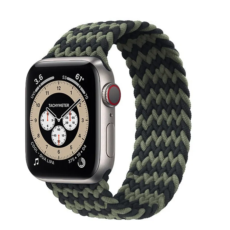Braided Solo Loop Nylon Band for Apple Watch Series 3-6 & SE (Sizes: 44mm, 40mm, 38mm, 42mm) - Image 59