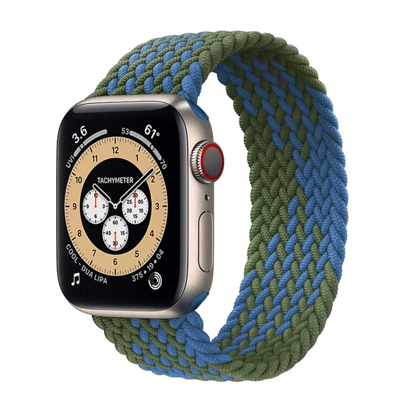 Braided Solo Loop Nylon Band for Apple Watch Series 3-6 & SE (Sizes: 44mm, 40mm, 38mm, 42mm) - Image 66