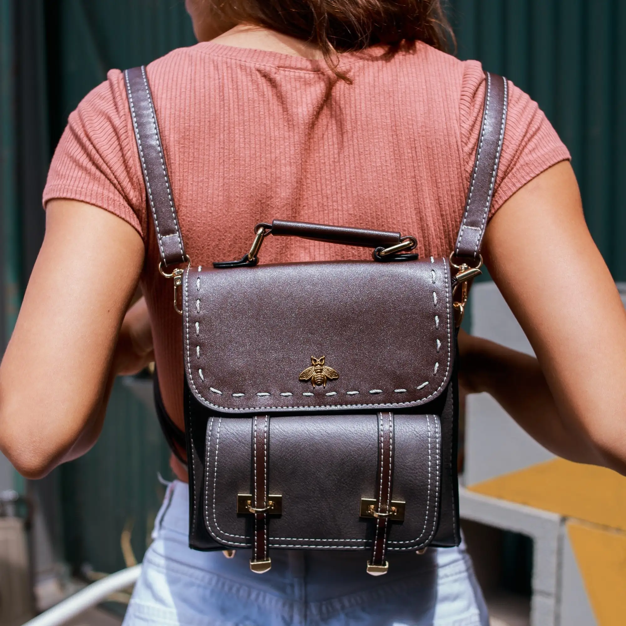 Bumblebee Leather Backpack - Image 13