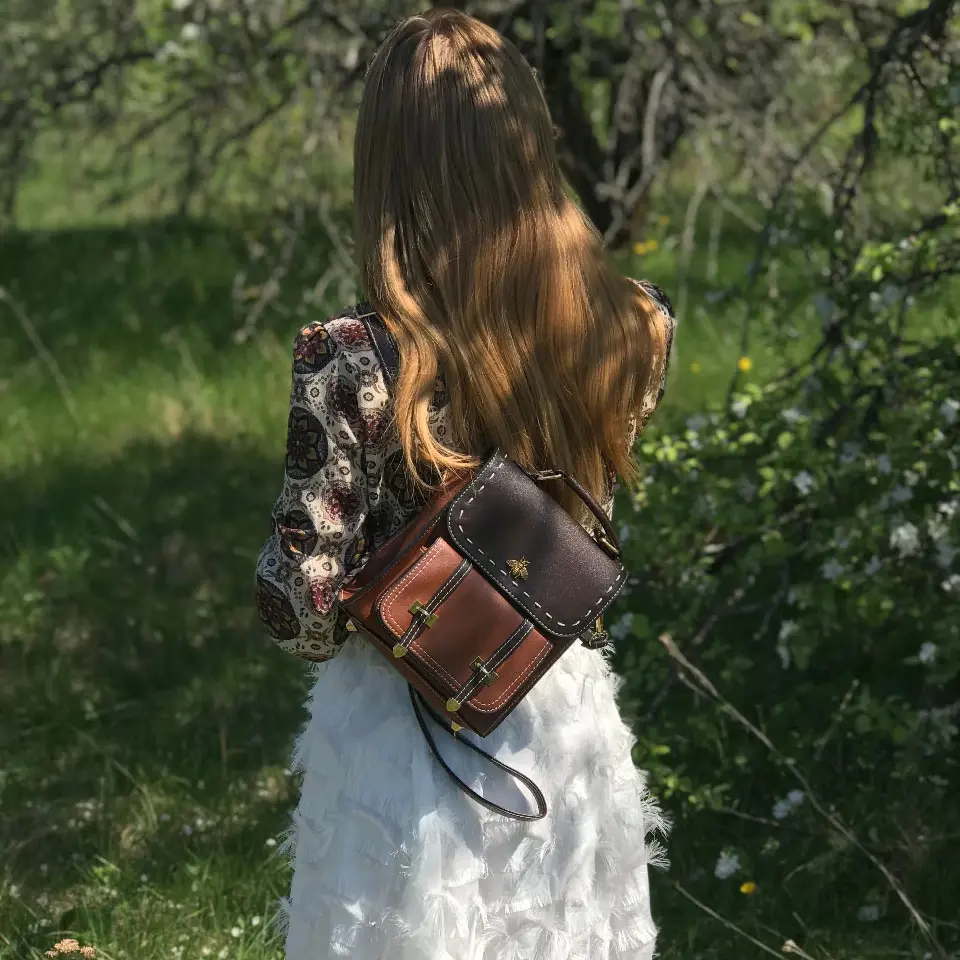 Bumblebee Leather Backpack - Image 5