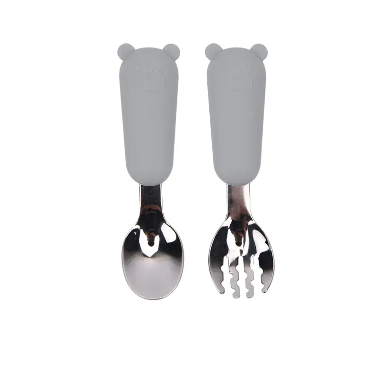 Cartoon Bear Silicone Spoon for Kids' Tableware - Image 12