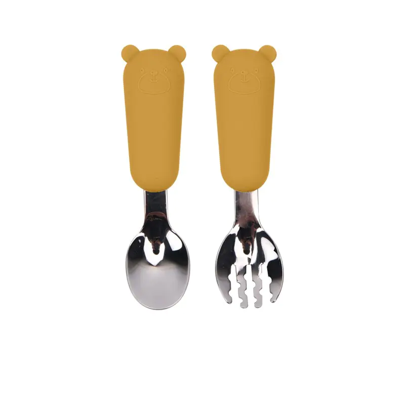 Cartoon Bear Silicone Spoon for Kids' Tableware - Image 4
