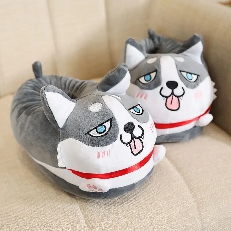 Cartoon Husky Thermal Cotton Home Slippers - Image 2