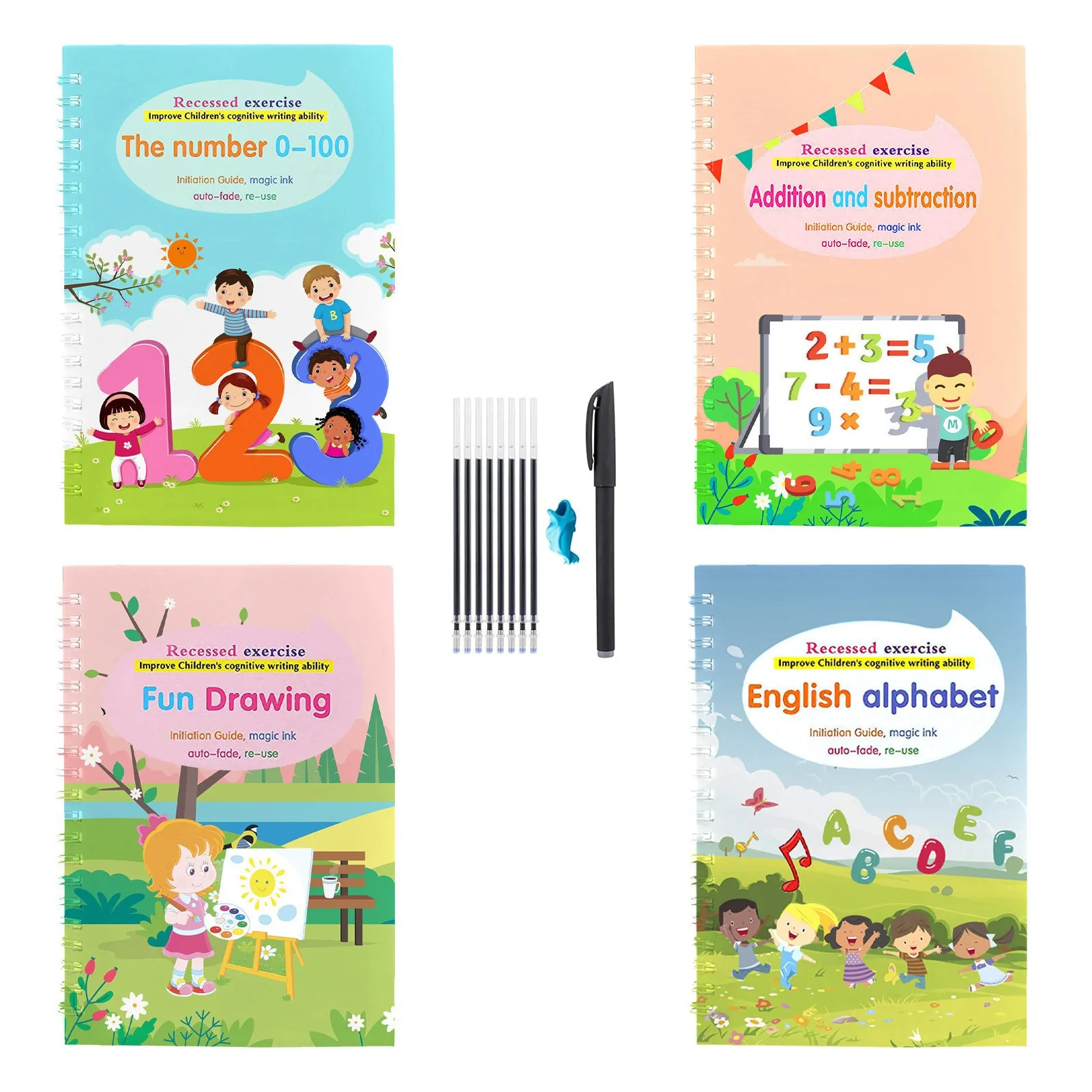 Children's Handwriting Tracing Book Set with Magic Practice Copybook and Pen - Image 9