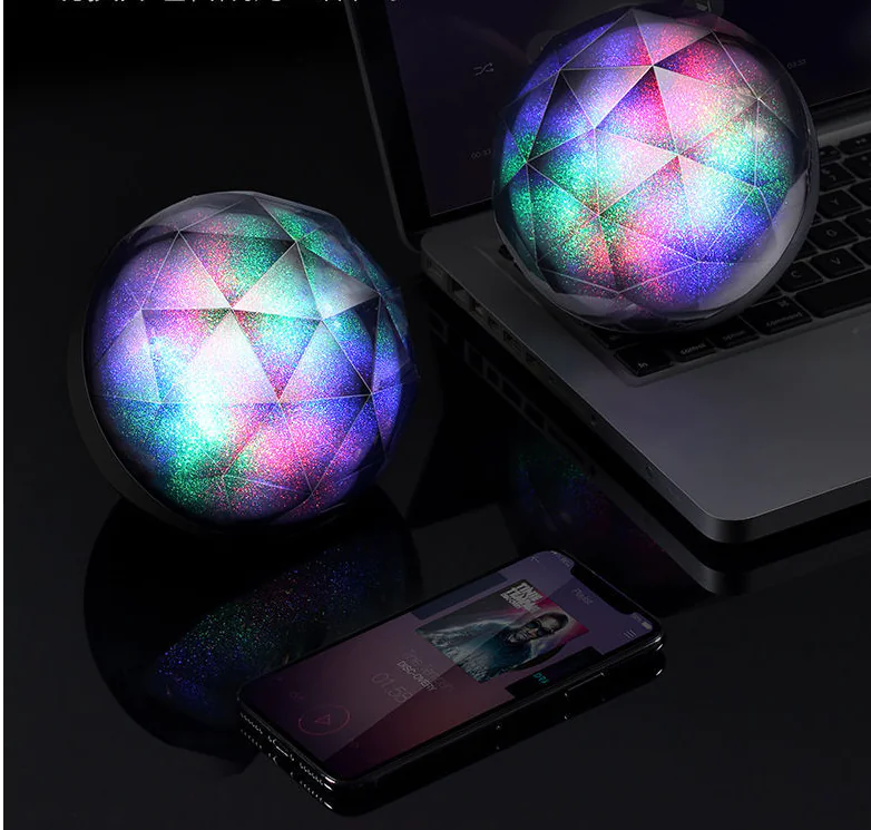 Colorful Bluetooth Speaker with Crystal Magic Ball Light - Image 5