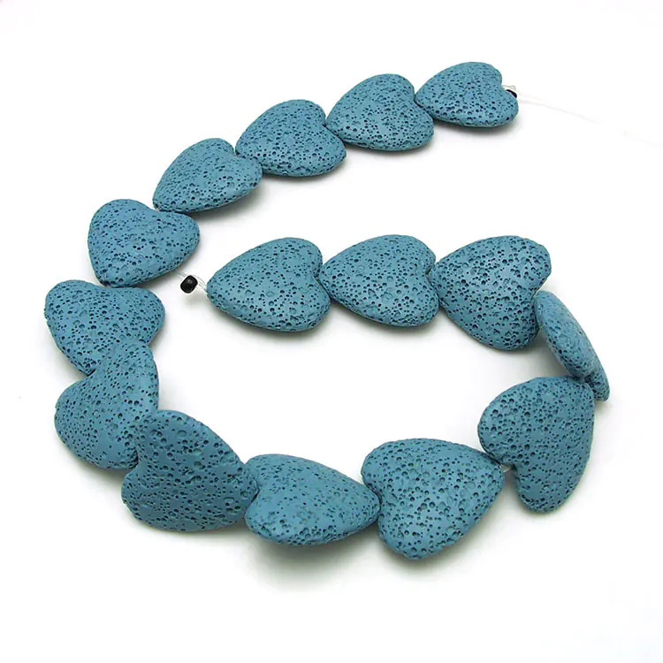 Colorful Heart-Shaped Volcanic Rock Bracelet - Image 11